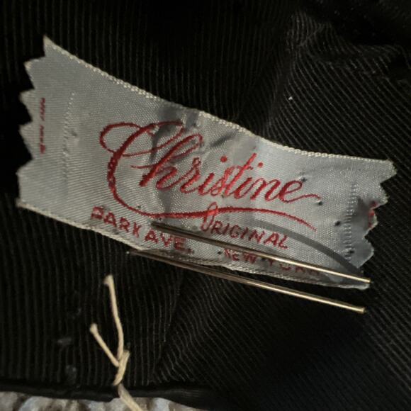 Vtg Indian Bullion Embroidered Pillbox Hat Christine Original Park Ave Beaded
